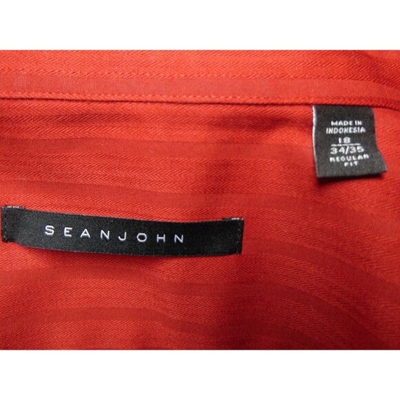 Sean John Men's Red Long Sleeve Dress Shirt Size 18 34/35‎ - Picture 7 of 9